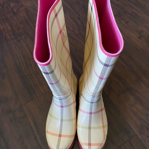 COACH Paisley Signature Plaid Rainboots - Sz 6